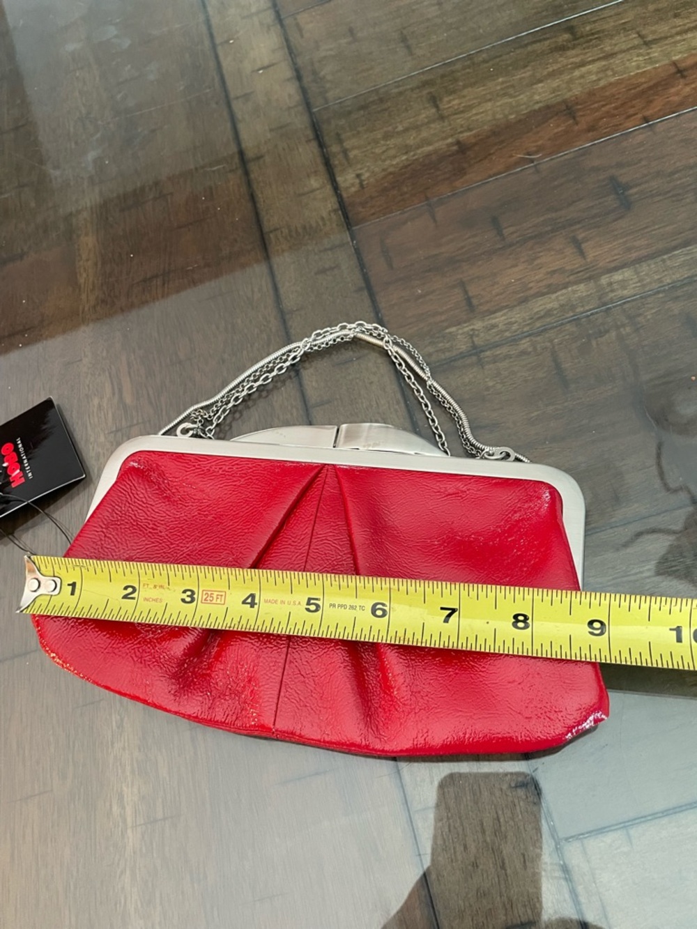 HOBO Red Pleated Chain-Handle Clutch - Picture 8 of 8
